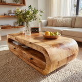 Aurevon Sculpted Solid Wood Coffee Table - Timberustic Coffee Table