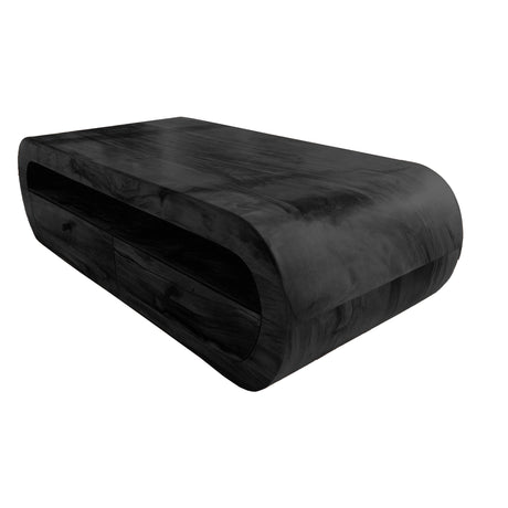 Aurevon Sculpted Solid Wood Coffee Table Black - Timberustic Coffee Table
