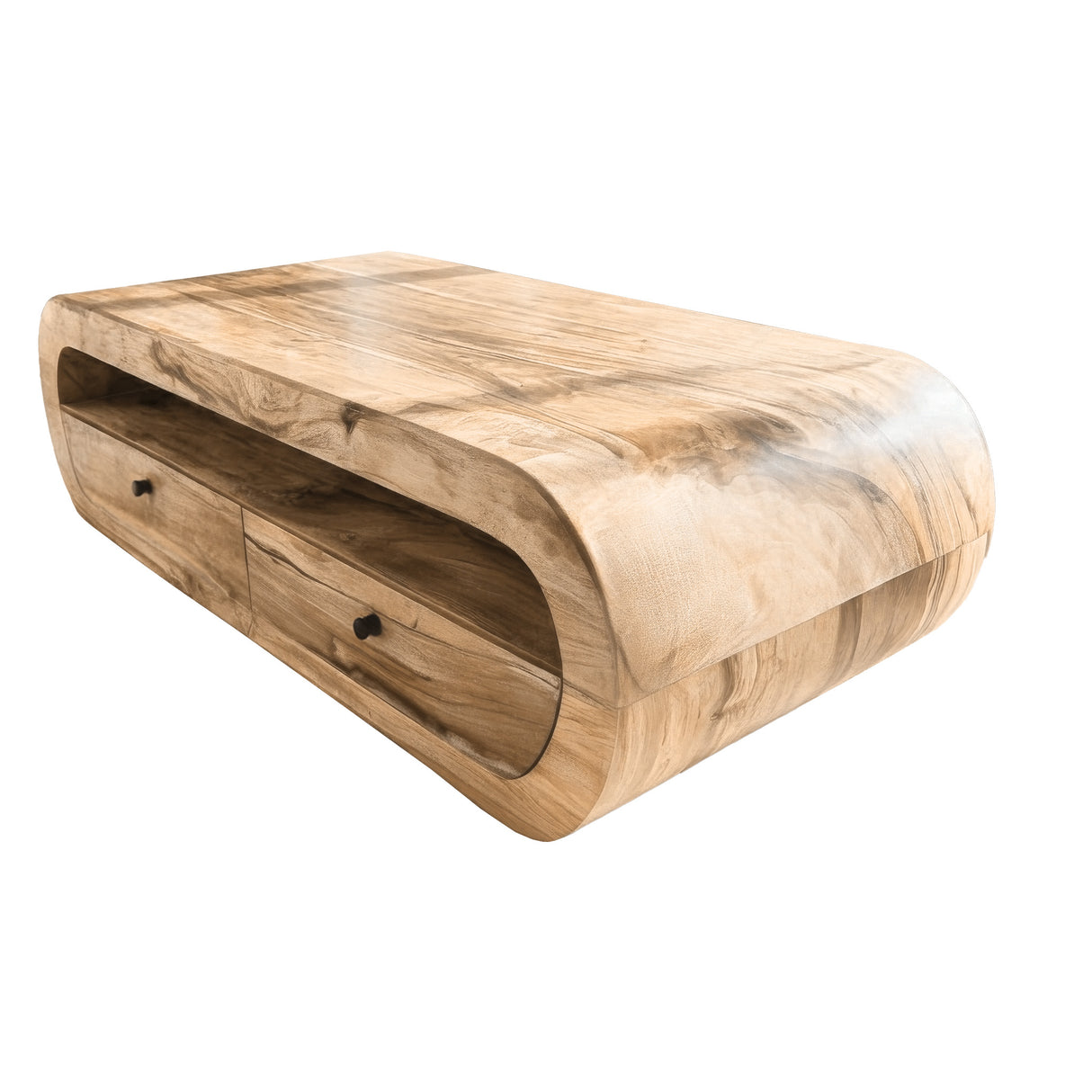 Aurevon Sculpted Solid Wood Coffee Table Natural Oak - Timberustic Coffee Table