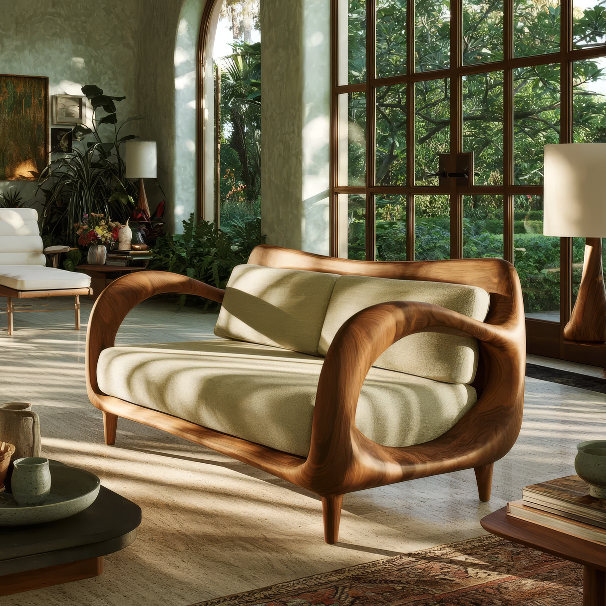 Aurevon Sculpted Solid Wood Sofa - Timberustic Sofa