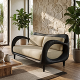 Aurevon Sculpted Solid Wood Sofa Black - Timberustic Sofa