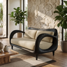Aurevon Sculpted Solid Wood Sofa Black - Timberustic Sofa