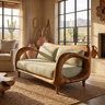 Aurevon Sculpted Solid Wood Sofa Brown - Timberustic Sofa
