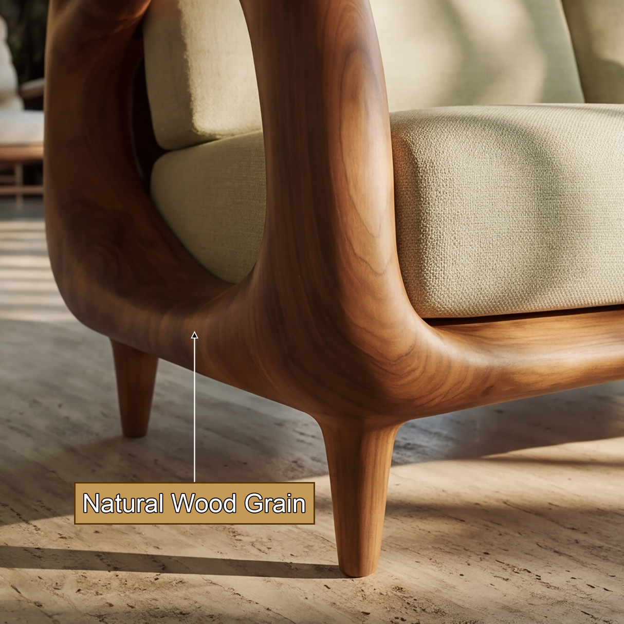Aurevon Sculpted Solid Wood Sofa - Timberustic Sofa