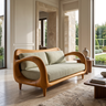 Aurevon Sculpted Solid Wood Sofa Teak - Timberustic Sofa