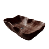 Aurevon Sculpted Solid Wood Vessel Sink Dark Walnut - Timberustic Vessel Sinks