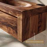 Aurevyn Handcrafted Solid Wood Floating Bathroom Vanity with Integrated Sinks and Drawers