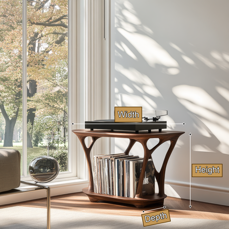 Aurevyn Handcrafted Solid Wood Record Player Stand SPA209241 - Timberustic Record Player Stand With Storage