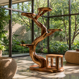 Aurevyn Handcrafted Tree Branch Parrot Stand SPA893857 - Timberustic Tree Branch Parrot Stand