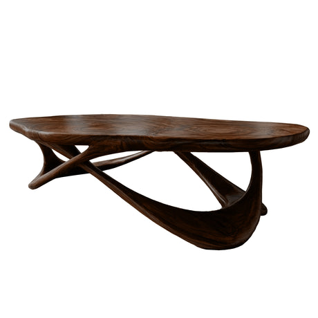 Aurevyn Live Edge Solid Wood Coffee Table Dark Walnut - Timberustic Coffee Table