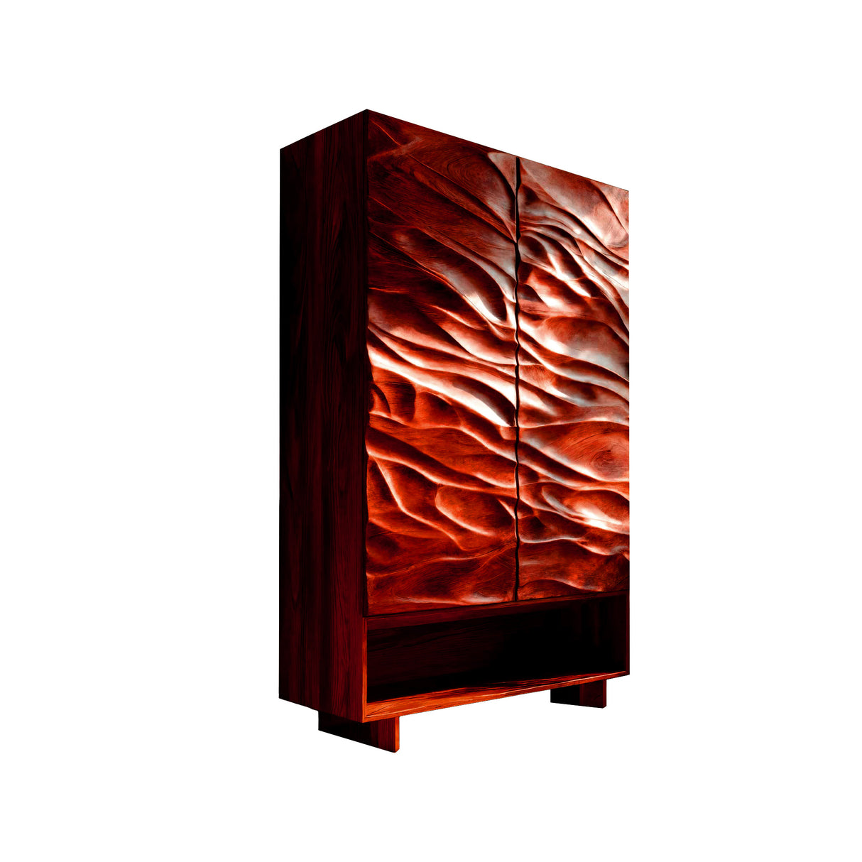 Aurex Sculpted Solid Wood Bathroom Cabinet Mahogany - Timberustic Bathroom Cabinet