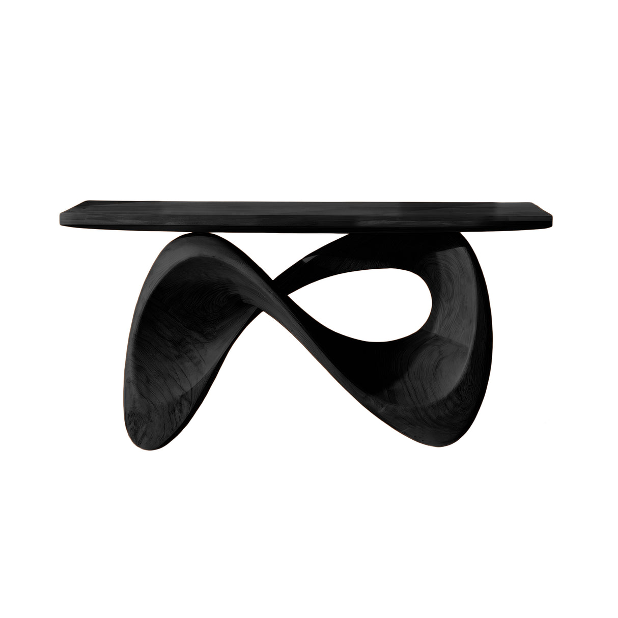Aurexis Sculpted Solid Wood Console Table Black - Timberustic Console Table