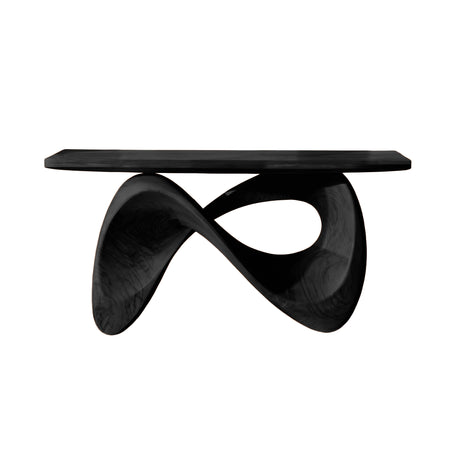 Aurexis Sculpted Solid Wood Console Table Black - Timberustic Console Table
