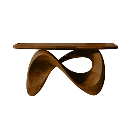 Aurexis Sculpted Solid Wood Console Table Brown - Timberustic Console Table
