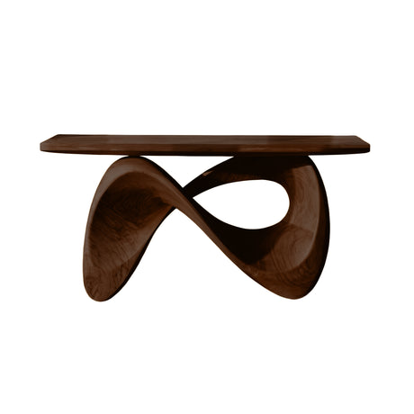 Aurexis Sculpted Solid Wood Console Table Dark Walnut - Timberustic Console Table
