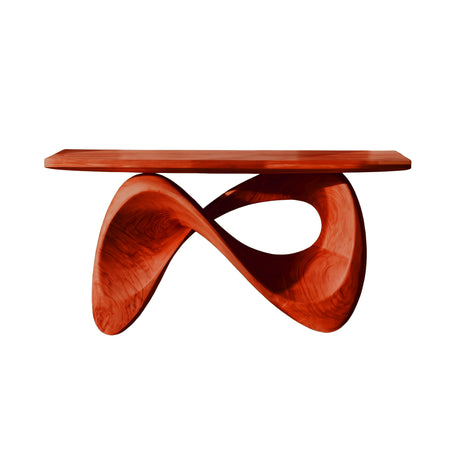 Aurexis Sculpted Solid Wood Console Table Mahogany - Timberustic Console Table