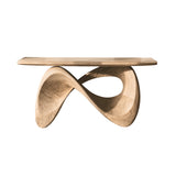 Aurexis Sculpted Solid Wood Console Table Natural Oak - Timberustic Console Table