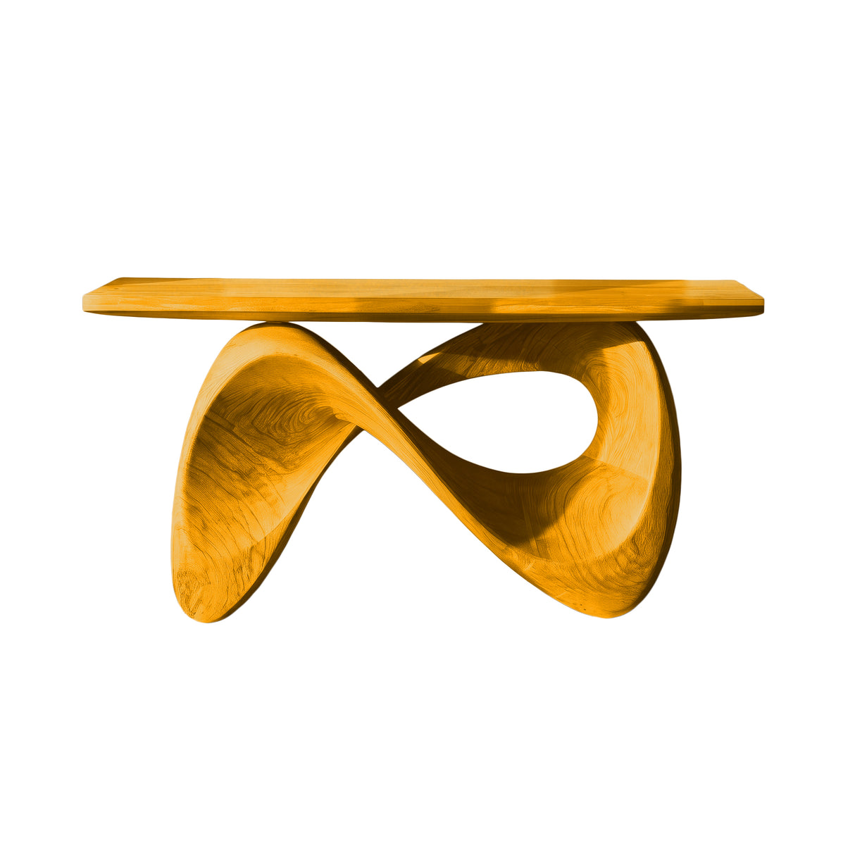 Aurexis Sculpted Solid Wood Console Table Teak - Timberustic Console Table