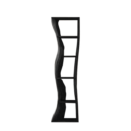 Auri Wave-Edge Solid Wood Display Shelf Black - Timberustic Display Shelf