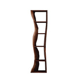 Auri Wave-Edge Solid Wood Display Shelf Dark Walnut - Timberustic Display Shelf