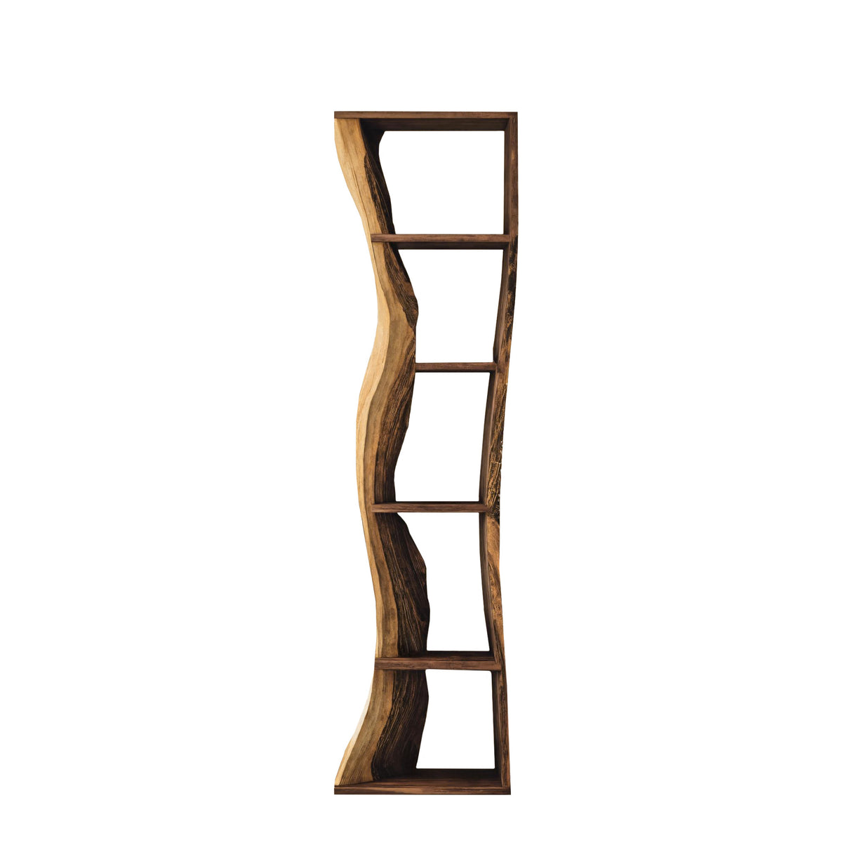 Auri Wave-Edge Solid Wood Display Shelf Natural Oak - Timberustic Display Shelf