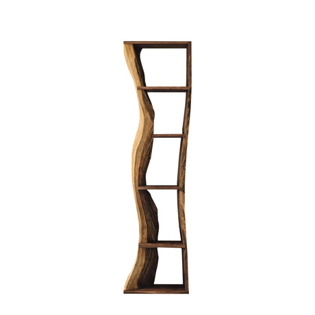 Auri Wave-Edge Solid Wood Display Shelf Natural Oak - Timberustic Display Shelf