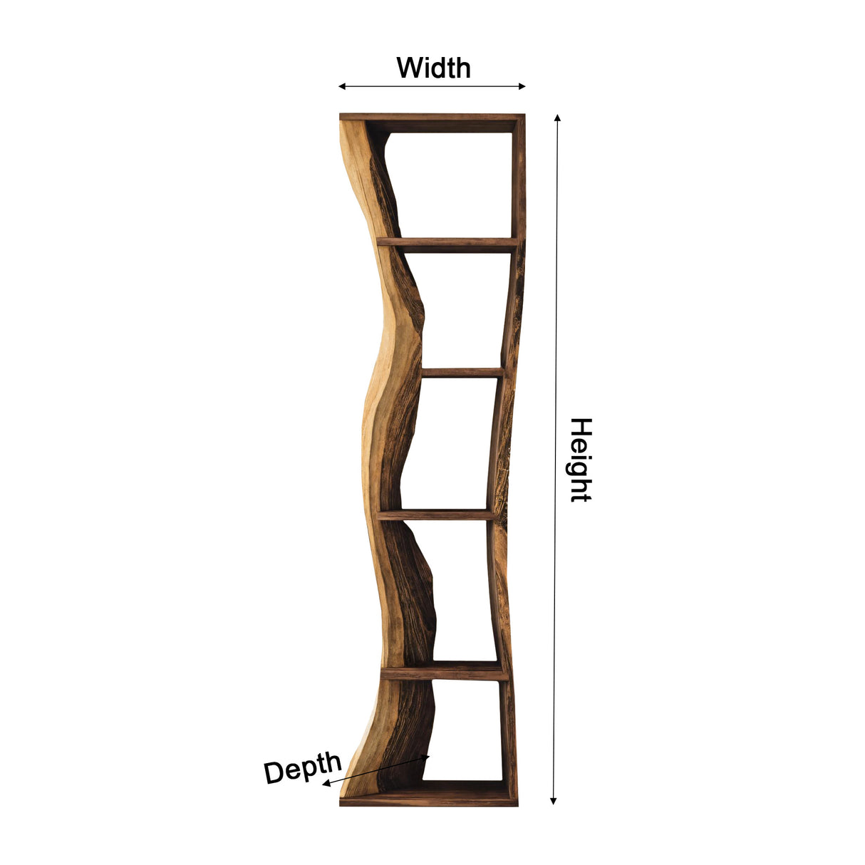 Auri Wave-Edge Solid Wood Display Shelf - Timberustic Display Shelf