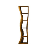 Auri Wave-Edge Solid Wood Display Shelf Teak - Timberustic Display Shelf