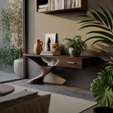 Auvra Sculpted Solid Wood Console Table
