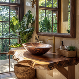 Avelion Live Edge Solid Wood Floating Bathroom Vanity SPA354296 - Timberustic Floating Bathroom Vanity