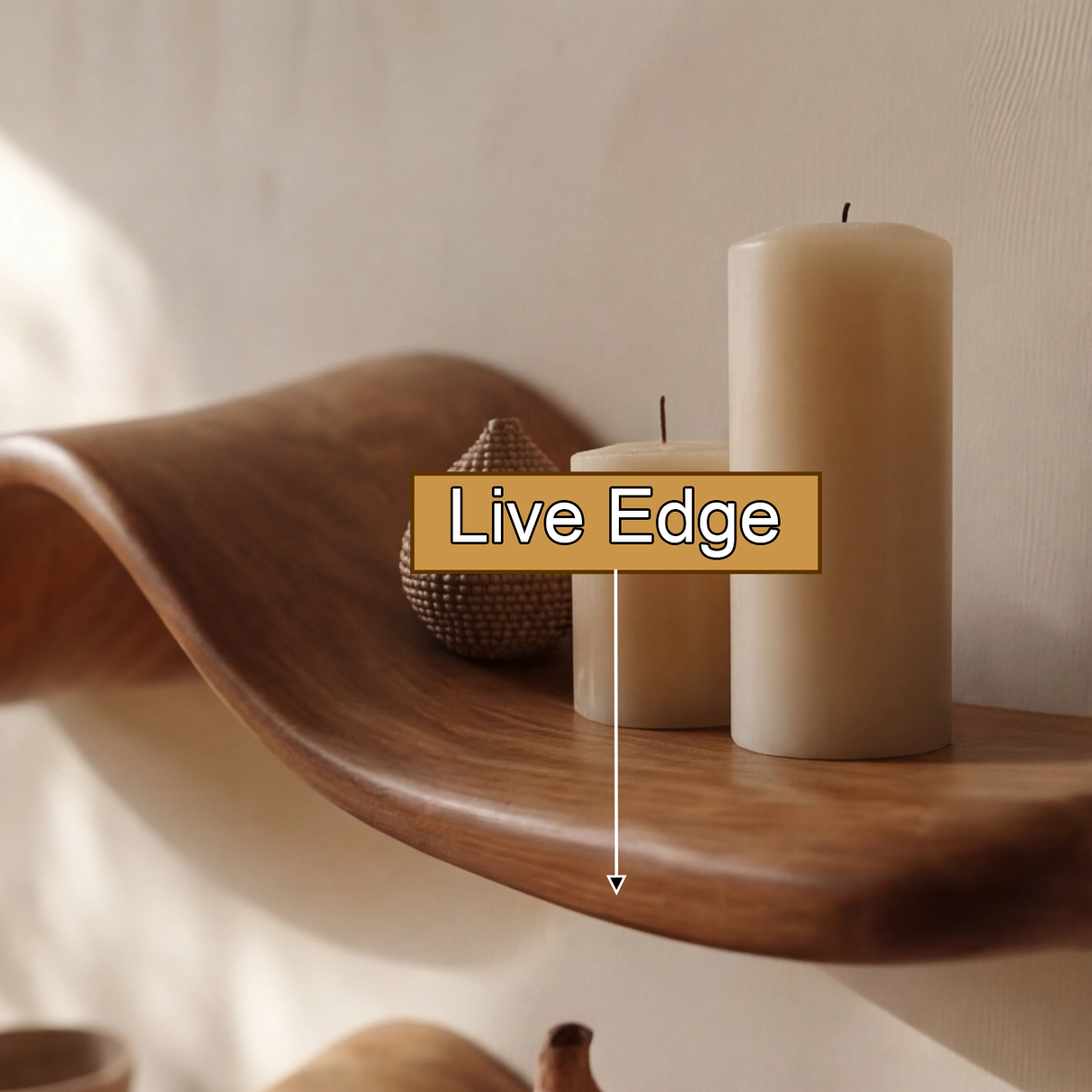 Avelis Sculpted Solid Wood Floating Shelf SPA395366 - Timberustic Floating Shelf
