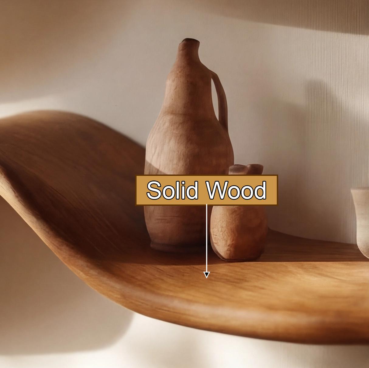 Avelis Sculpted Solid Wood Floating Shelf SPA395366 - Timberustic Floating Shelf
