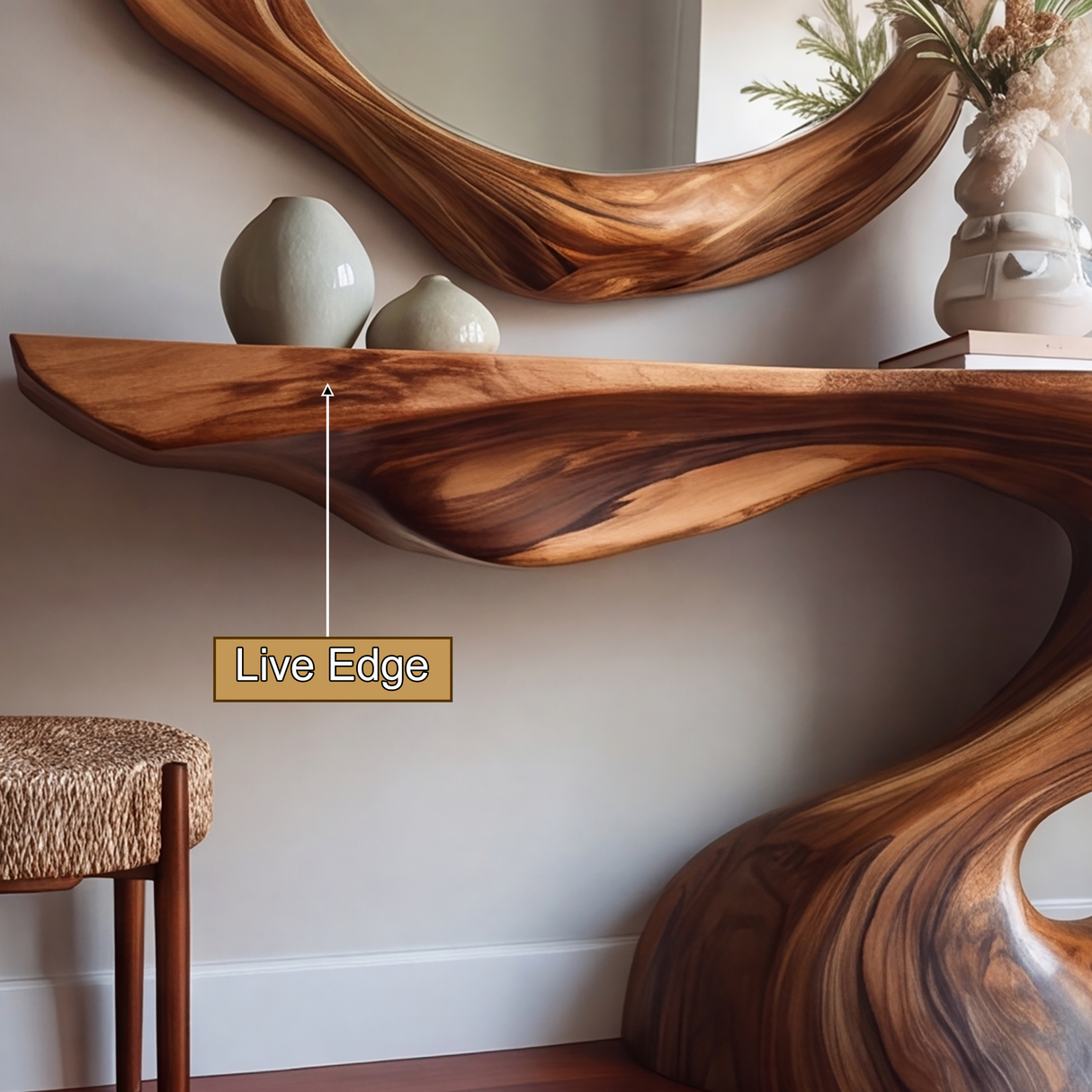 Avelith Sculpted Solid Wood Console Table - Timberustic Console Table