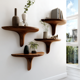 Avelon Sculpted Solid Wood Mushroom Floating Shelf SPA812436 - Timberustic Floating Shelf