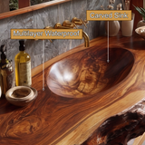 Avendra Live Edge Solid Wood Floating Bathroom Vanity with Integrated Sink SPA201365 - Timberustic Floating Bathroom Vanity with Integrated Sink