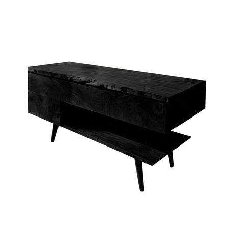Avenor Live Edge Solid Wood Freestanding Bathroom Vanity with Drawers Black - Timberustic Freestanding Bathroom Vanity with Drawers