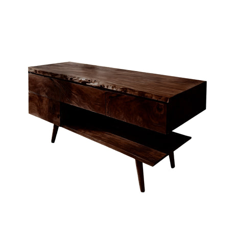 Avenor Live Edge Solid Wood Freestanding Bathroom Vanity with Drawers Dark Walnut - Timberustic Freestanding Bathroom Vanity with Drawers
