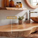 Avenor Live Edge Solid Wood Bathroom Vanity with Shelves - Timberustic Freestanding Bathroom Vanity with Shelves