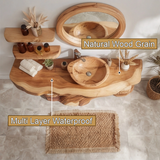 Avenor Live Edge Solid Wood Bathroom Vanity with Shelves - Timberustic Freestanding Bathroom Vanity with Shelves
