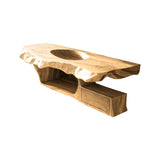 Avenra Live Edge Solid Wood Floating Bathroom Vanity with Integrated Sink and Open Storage Natural Oak - Timberustic Floating Bathroom Vanity with Integrated Sink and Open Storage