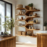 Avenra Live Edge Solid Wood Floating Kitchen Shelf - Timberustic Kitchen Island
