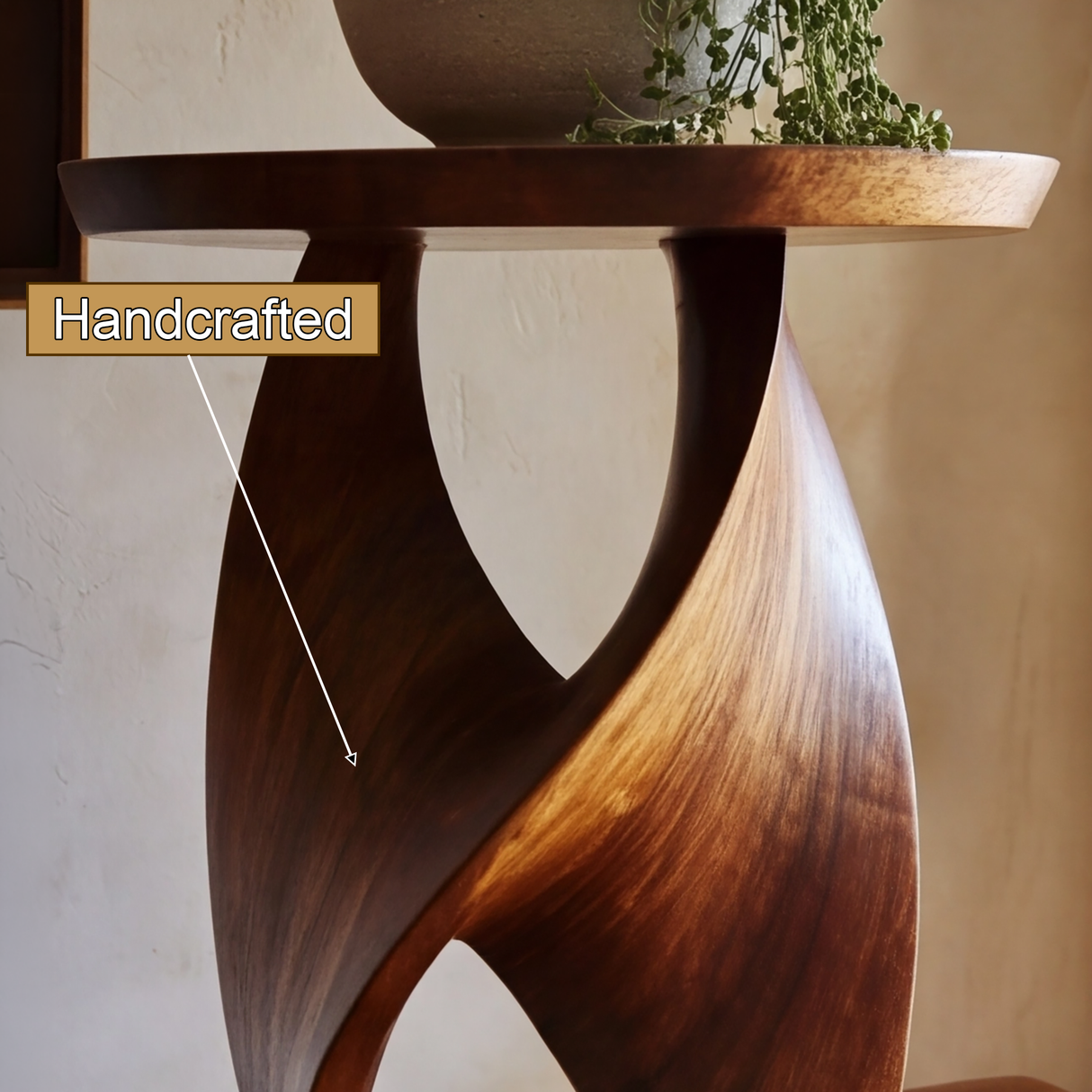 Avenra Sculpted Solid Wood Pedestal Stand - Timberustic Pedestal Stand