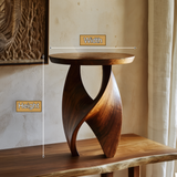 Avenra Sculpted Solid Wood Pedestal Stand - Timberustic Pedestal Stand