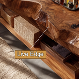 Avensor Live Edge Solid Wood Floating Bathroom Vanity with Integrated Sink SPA563795 - Timberustic Floating Bathroom Vanity with Integrated Sink