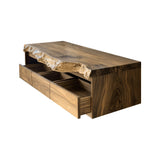 Averik Live Edge Solid Wood Floating Bathroom Vanity With Drawers Natural Oak - Timberustic Floating Bathroom Vanity With Drawers