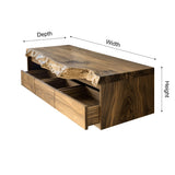 Averik Live Edge Solid Wood Floating Bathroom Vanity With Drawers - Timberustic Floating Bathroom Vanity With Drawers