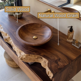 Averik Live Edge Solid Wood Floating Bathroom Vanity With Drawers - Timberustic Floating Bathroom Vanity With Drawers