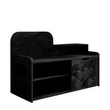 Averin Crest Solid Wood Shoe Rack Bench Black - Timberustic Shoe Rack
