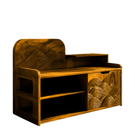 Averin Crest Solid Wood Shoe Rack Bench Teak - Timberustic Shoe Rack