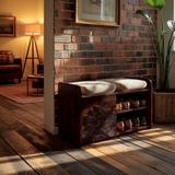 Averin Ridge Live Edge Solid Wood Shoe Rack Bench - Timberustic Shoe Rack